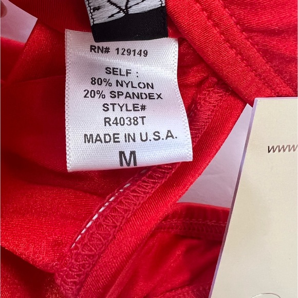 Ris-K Frolic Wrap Around Bikini Top in Shine Red Size Medium NEW With Tags - Picture 6 of 11